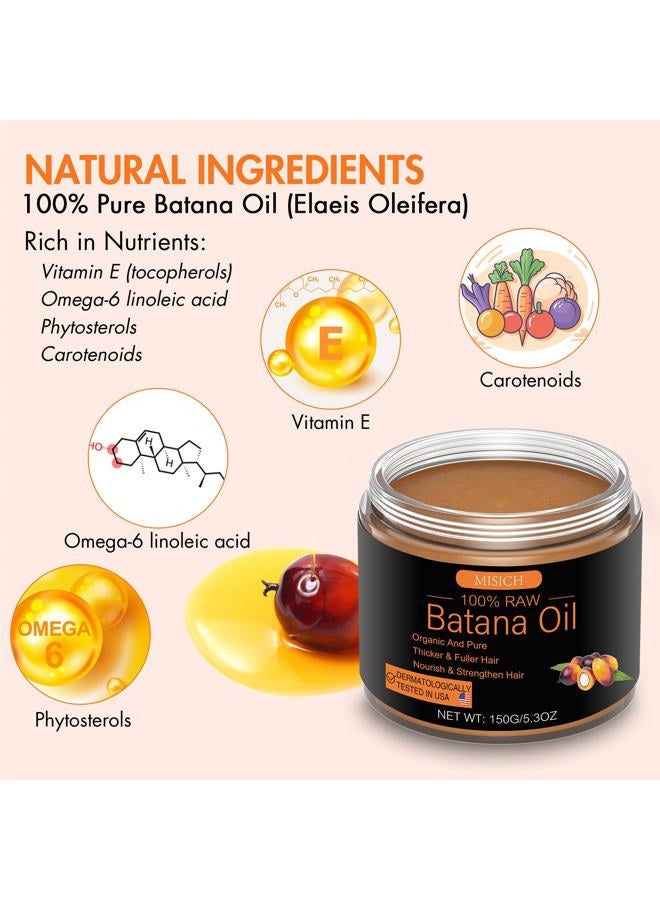 MISICH Raw Dr. Sebi Batana Oil from Honduras - 100% Natural, Unrefined, Organic for Hair Growth, Thickness and Preventing Loss for Men & Women, 5.3 oz - Image 5