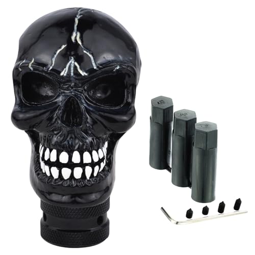 Abfer Skull Shift Knob Car Gear Stick Head Unique Shifer Lever Knob Replacement for Most Automatic Manual Vehicles, Blue - Image 5
