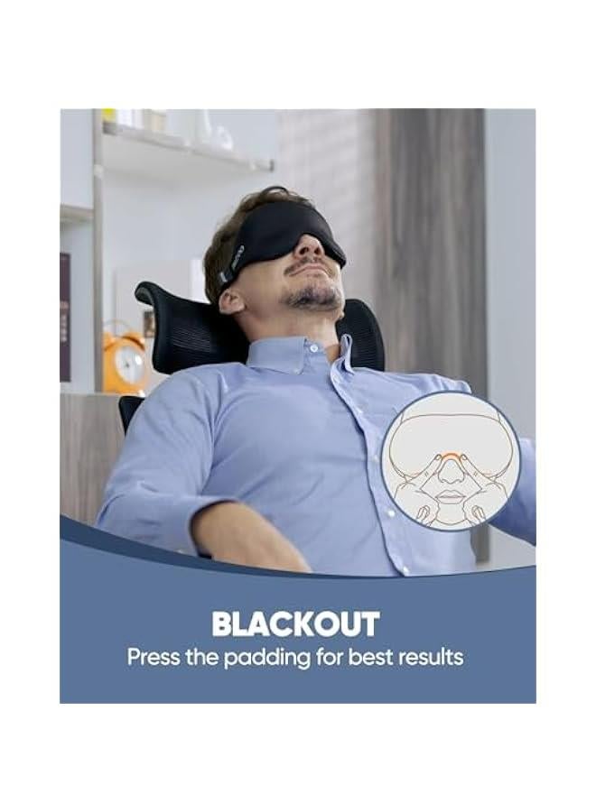 Generic Black Travel Eye Mask, Patented Zero Pressure Design, Soft Night Blindfold for Men and Women, Lightweight 3D Sleep Shade, Blocks Light for Better Sleep Experience - Image 3