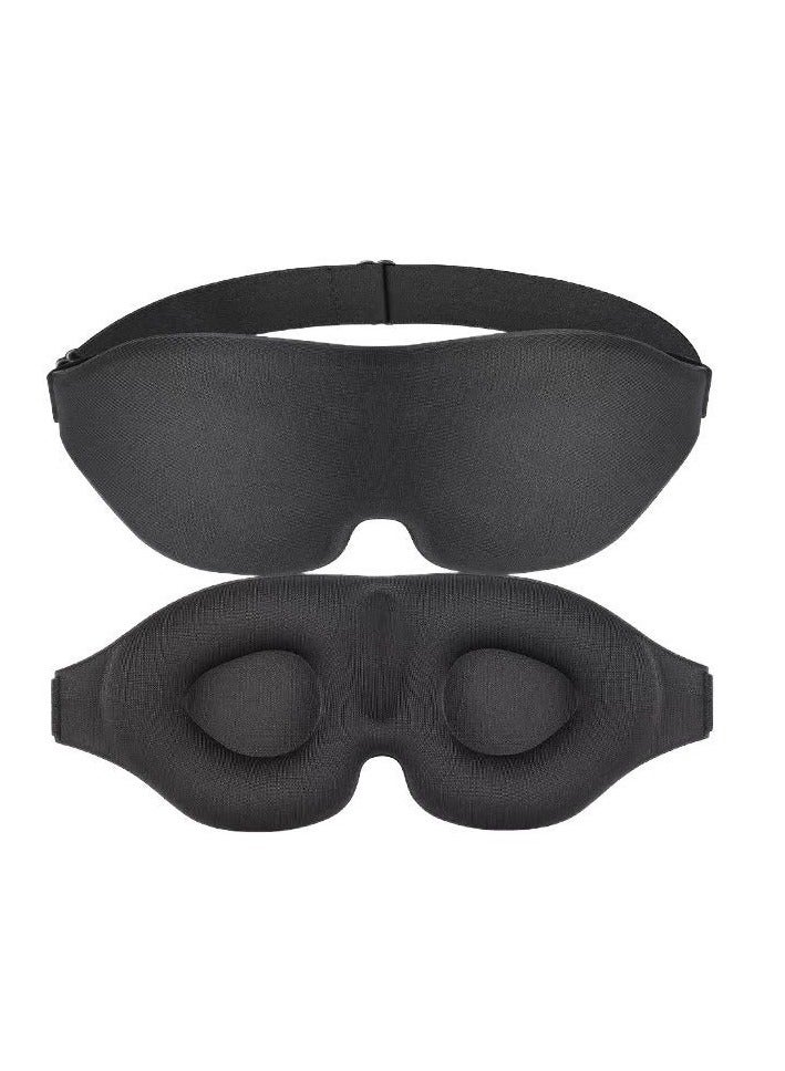 Generic Black Travel Eye Mask, Patented Zero Pressure Design, Soft Night Blindfold for Men and Women, Lightweight 3D Sleep Shade, Blocks Light for Better Sleep Experience - Image 1