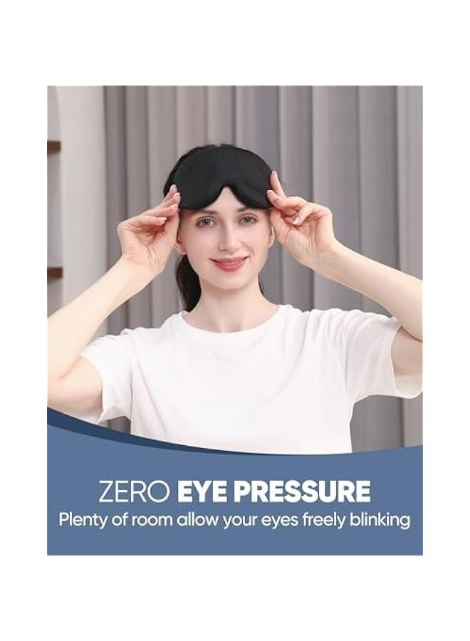 Generic Black Travel Eye Mask, Patented Zero Pressure Design, Soft Night Blindfold for Men and Women, Lightweight 3D Sleep Shade, Blocks Light for Better Sleep Experience - Image 2