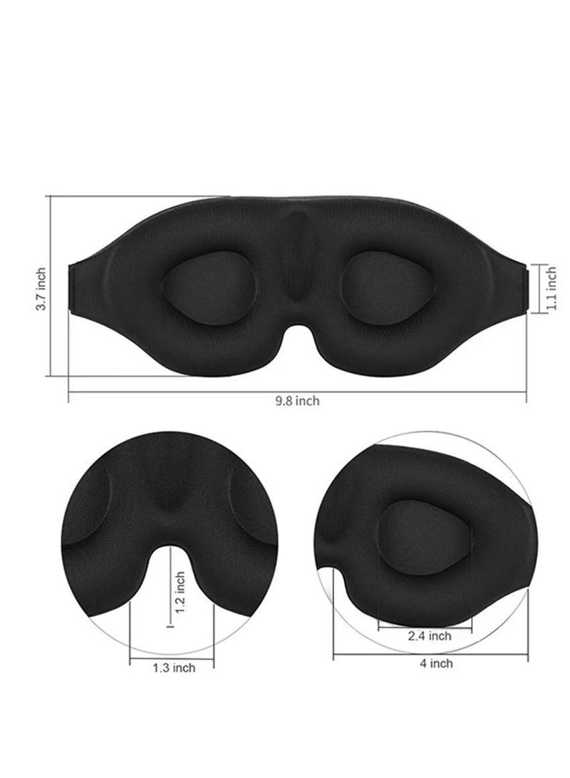 Generic Black Travel Eye Mask, Patented Zero Pressure Design, Soft Night Blindfold for Men and Women, Lightweight 3D Sleep Shade, Blocks Light for Better Sleep Experience - Image 5
