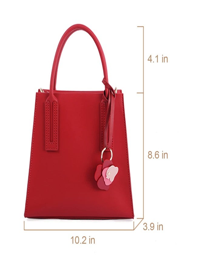 POPSEWING Leather Women Top Handles Handbag DIY Kit, DIY Crossbody Shoulder Bag with Sewing Kits, Handmade Bag Kit for Mom Girlfriend Birthday Gift (Red) - Image 2