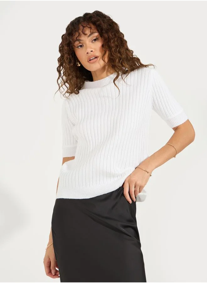 Styli High Neck Sweater Knit Top