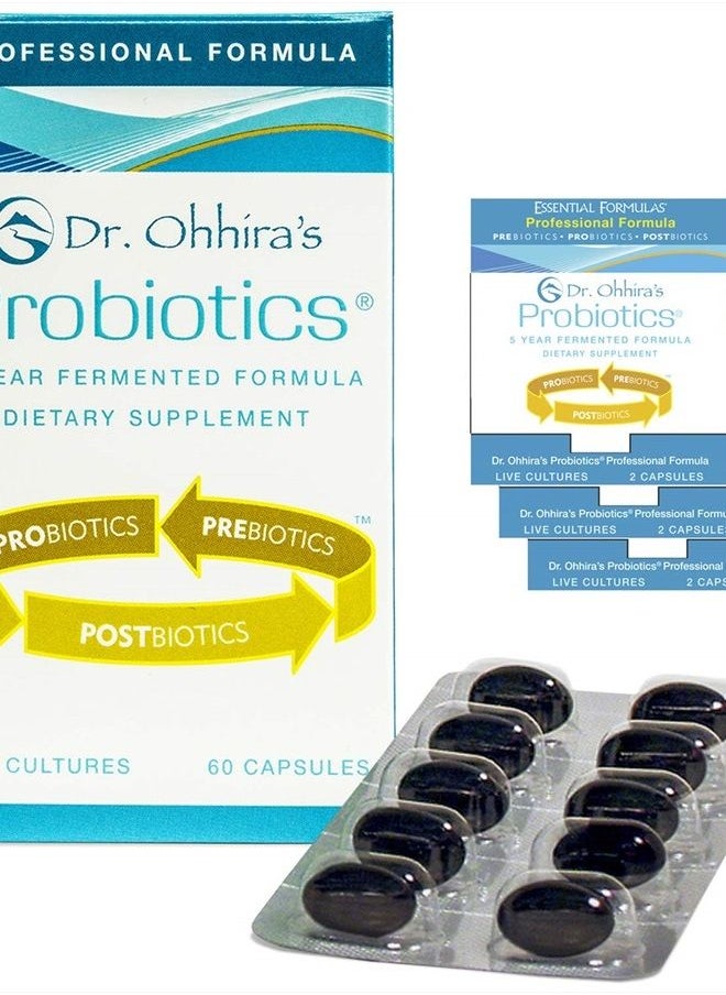 essential formulas - Dr. Ohhira's Probiotics Professional Formula - 60 Capsules with Bonus 3 Travel Size Samples (6 Capsules Bonus) - Image 1