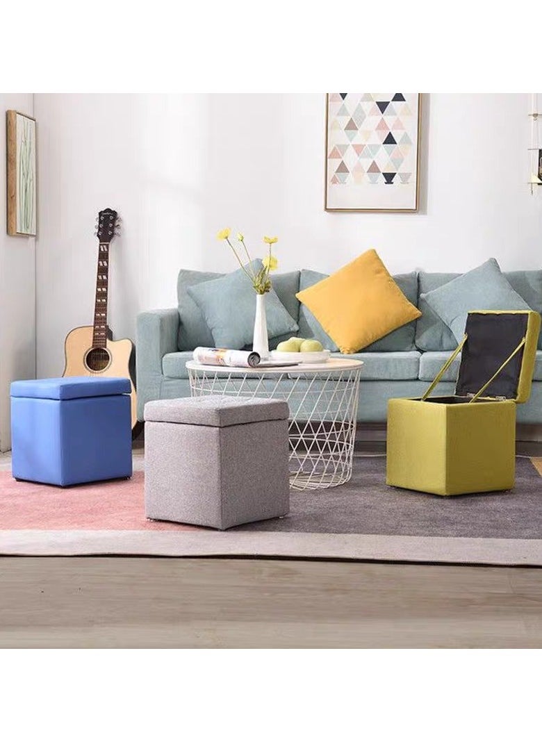 LINGWEI - Ottoman Footrest Stool Vanity Chiar Shoe Change Bench Seat Rest Stool Storage Square Footstool - Image 1