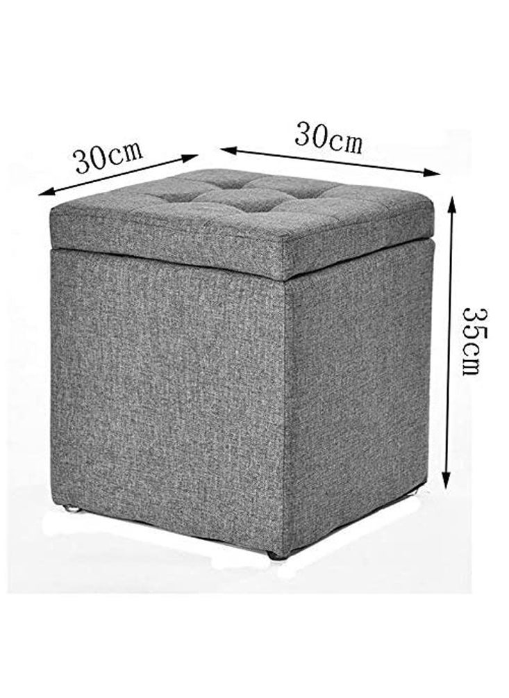LINGWEI - Ottoman Footrest Stool Vanity Chiar Shoe Change Bench Seat Rest Stool Storage Square Footstool - Image 1