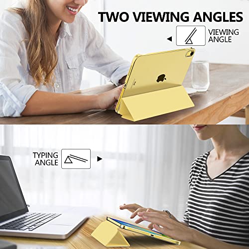 MoKo for iPad (A16) 11th Generation Case 11 Inch 2025, iPad 10th Generation Case 10.9 Inch 2022, Slim Stand Hard PC Translucent Back Shell Smart Cover, Support Touch ID, Auto Wake/Sleep,Light Yellow - Image 5