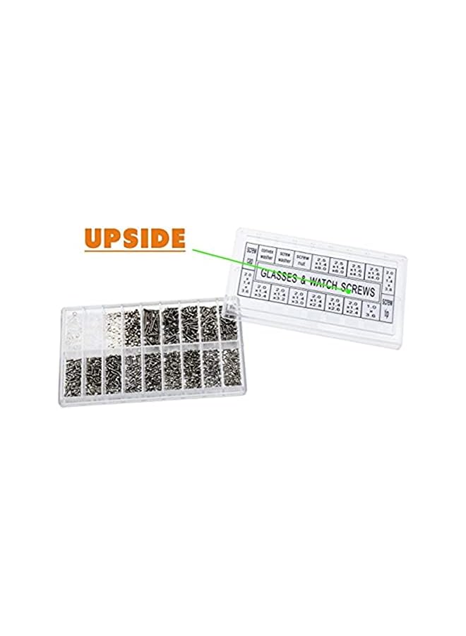 PROMASS 1000 Miniature Glasses Sunglasses Repair Screws, Combination Stainless Steel with Tweezers Nut washers, Eyeglass Watch with Eyeglass Repair Kit, Send miniature 3 in 1 screwdriver Tool  - Image 2