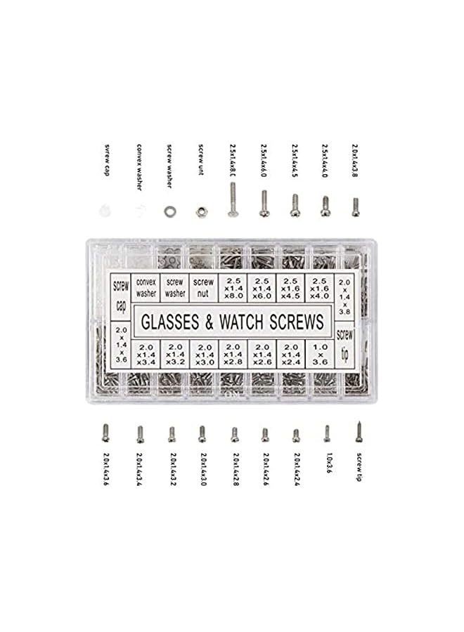 PROMASS 1000 Miniature Glasses Sunglasses Repair Screws, Combination Stainless Steel with Tweezers Nut washers, Eyeglass Watch with Eyeglass Repair Kit, Send miniature 3 in 1 screwdriver Tool  - Image 3