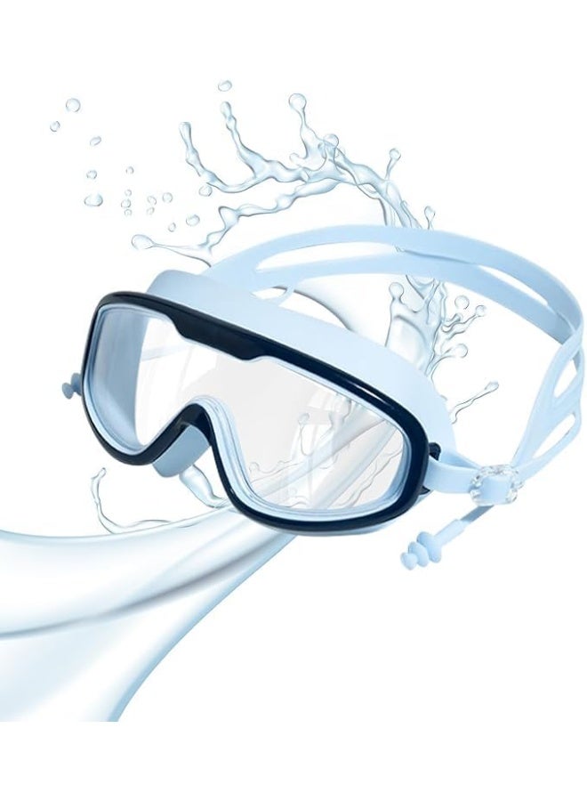 Swimming Goggles, UV Protection, No Water Leakage, Nose Bridge Design, Comfortable Fit, Adjustable Goggle Strap for Boys and Girls (Multicolor) - Image 1