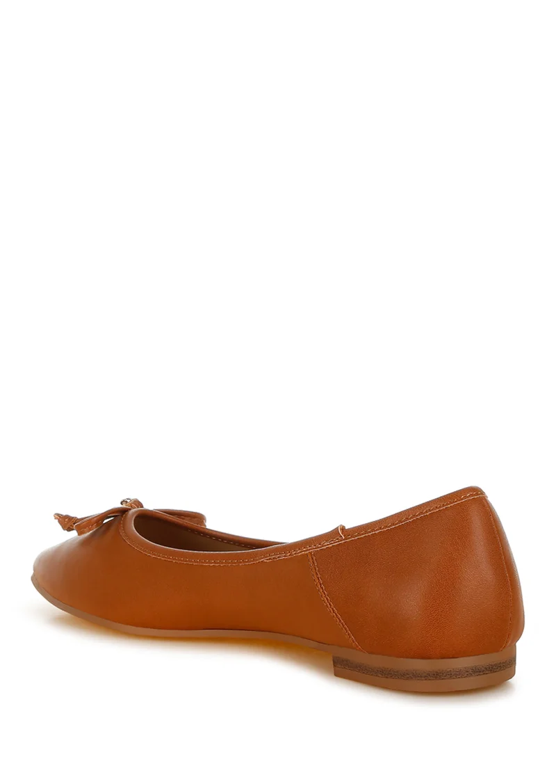 London Rag Faux Leather Casual Ballerinas in Tan