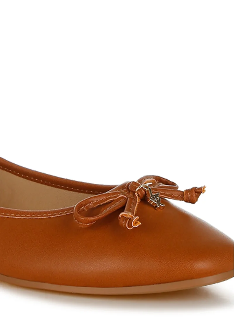 London Rag Faux Leather Casual Ballerinas in Tan