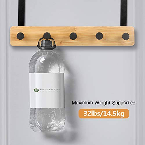 JSVER Wooden Over The Door Hooks 5 Hooks Door Hanger, Sturdy Heavy Duty Coat Rack for Bag, Coat, Towel, Hat, Robes, Scarves, Bedroom, Closet, Bathroom - Image 5