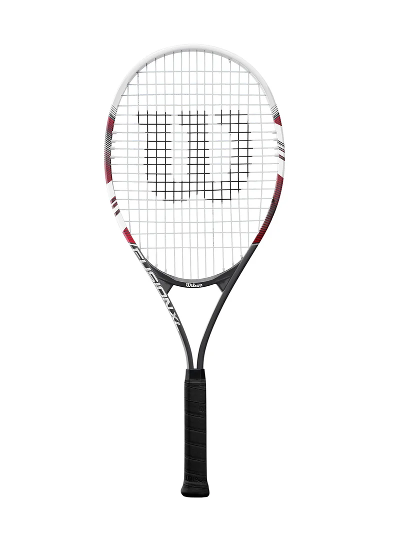 Wilson Fusion Xl Tennis Racket, Head 112, 16x19, Adults, Beginners - White/ Red/ Black