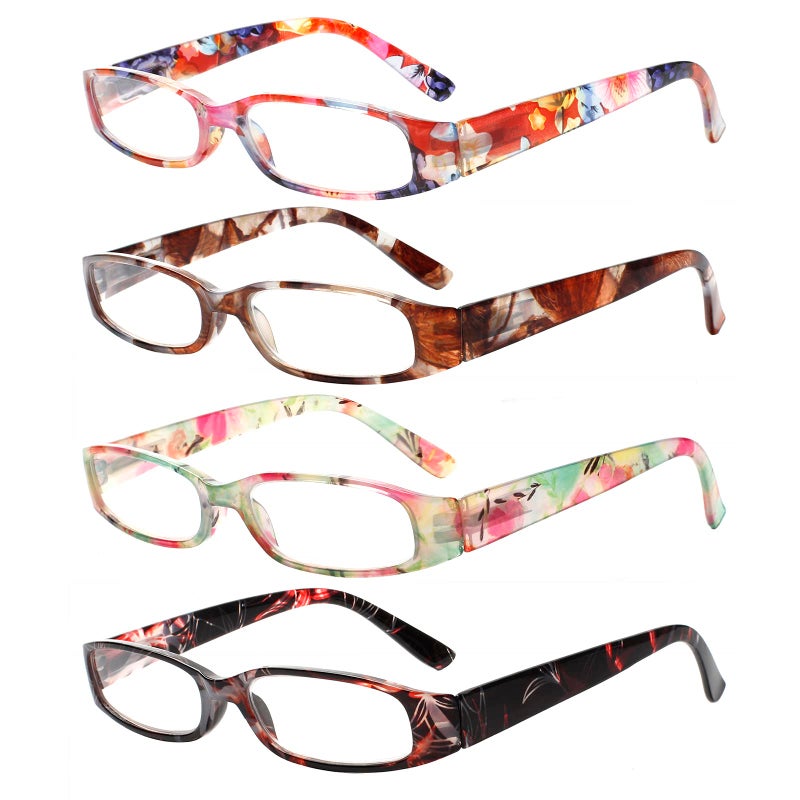Kerecsen 4 Pack Reading Glasses for Women Colorful Readers Spring Hinge Fashion Ladies Eyeglasses (colourful-1, 2.5, multiplier_x) - Image 1