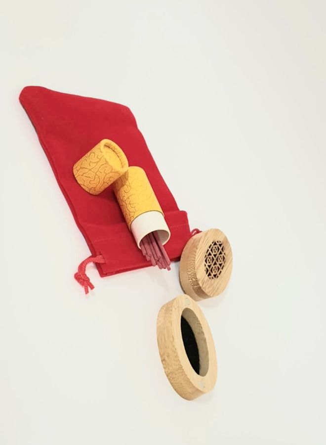 general Mini Bamboo Wooden Incense Stick Burner Set - Image 3