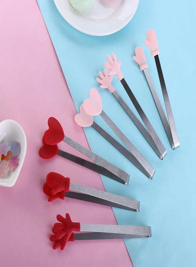 Kopida 3 Pcs Cute Silicone Mini Tongs, Kids Tongs Cooking Tongs, Kitchen Gadgets, BBQ Bread Ice Cube Clip for Home - Image 4