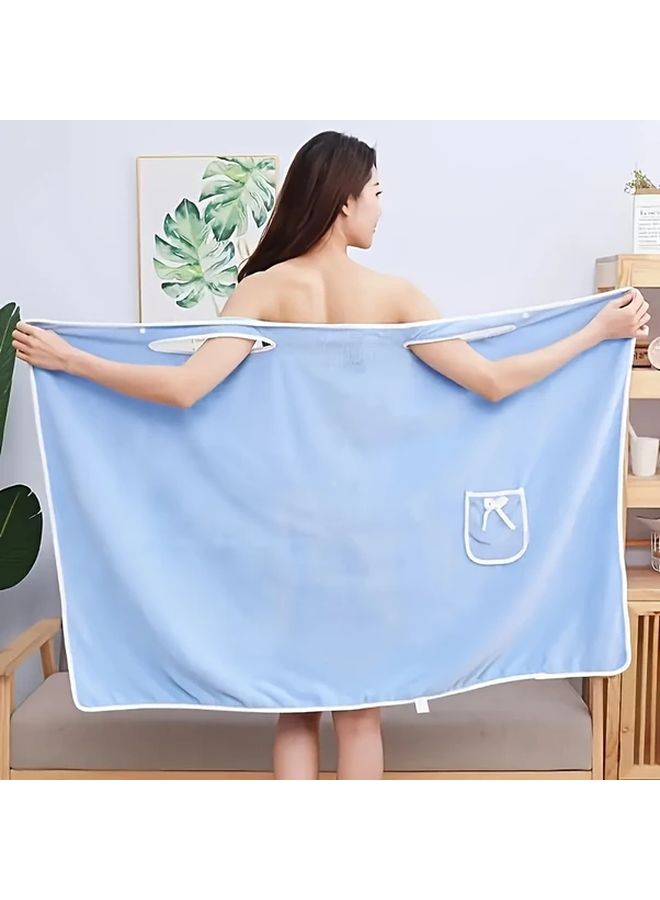 Quick Dry Bathrobe For Women Khaki Color Thick Absorbent Lightweight Travel Spa Robe - Image 1