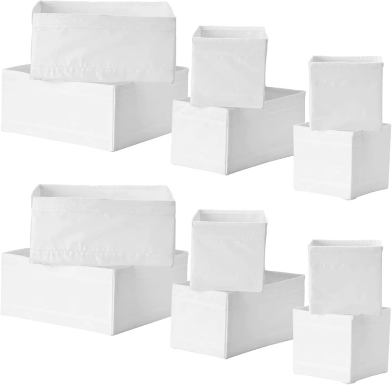 أيكيا صندوق منظم لتخزين الأدراج، سلة المهملات، أبيض (12 قطعة) - Image 1