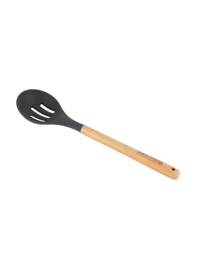 Royalford Silicone Slotted Spoon with Wooden Handle