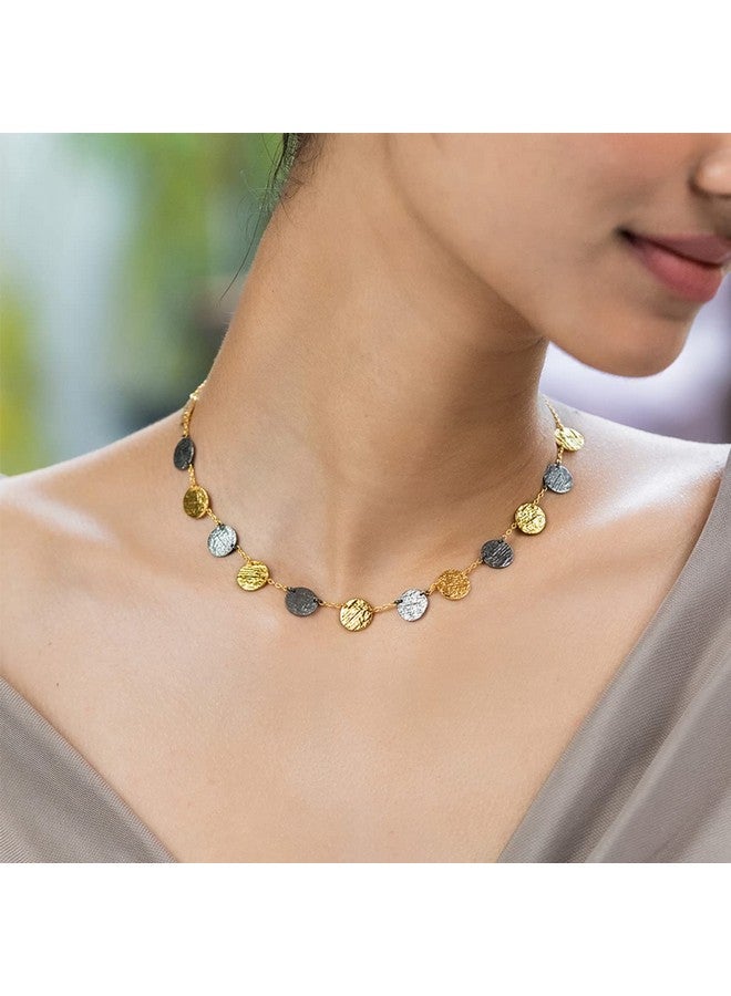Shaya By Caratlane Hint Of Shimmer Confetti Necklace In Dual Plated 925 Silver For Women - Image 2