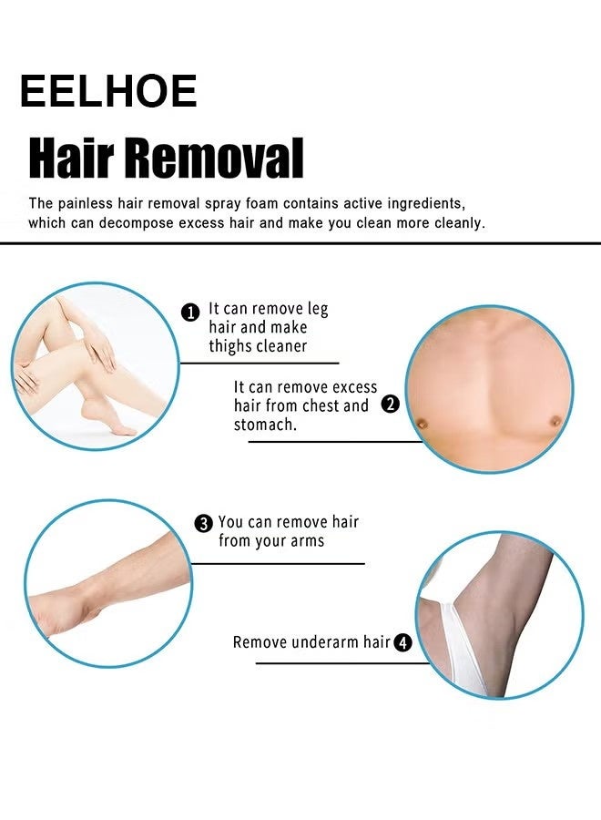 EELHOE Hair Removal Spray For Men, Painless Hair Removal Spray Armpit Gentle Hair Remover Refreshing Quick Hair Removal Spray, Natural Ingredient Hair Removal Spray For Men - Image 2