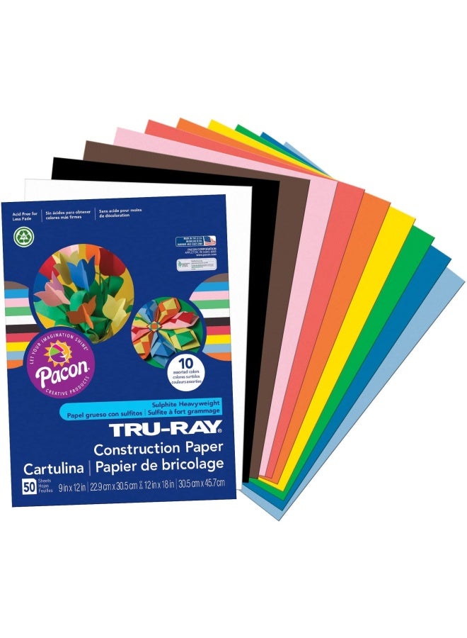 TRU-RAY ورق بناء ثقيل الوزن من Tru-Ray  مختلط قياسي  9  × 12  50 ورقة - Image 2
