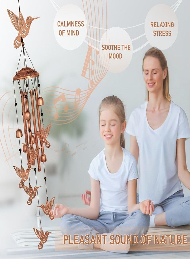 GDNSFIT Hummingbird Wind Chimes for Outside,39" Metal Windchimes,Hummingbird Gifts for Women/Men,Wind Chime Garden Decor Outdoor,Memorial/Housewarming/Birthday/Festival Gifts,Front Yard Decor - Image 4