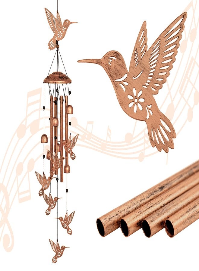 GDNSFIT Hummingbird Wind Chimes for Outside,39" Metal Windchimes,Hummingbird Gifts for Women/Men,Wind Chime Garden Decor Outdoor,Memorial/Housewarming/Birthday/Festival Gifts,Front Yard Decor - Image 1