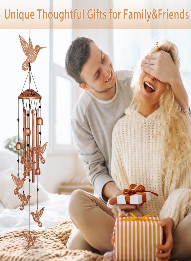GDNSFIT Hummingbird Wind Chimes for Outside,39" Metal Windchimes,Hummingbird Gifts for Women/Men,Wind Chime Garden Decor Outdoor,Memorial/Housewarming/Birthday/Festival Gifts,Front Yard Decor - Image 5