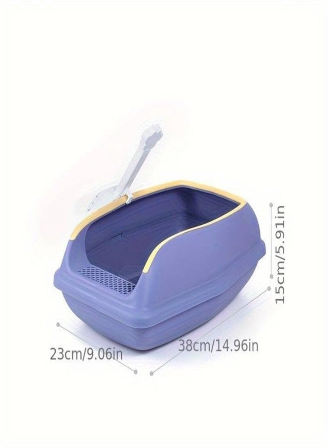 KittuPet Semi-Enclosed Cat Litter Box Extra Large Splash-Proof Cat Toilet Cat Pet Supplies Free Cat Litter Shovel, 1 pcs Purple Color Especially Designed for Small Breed Puppy Kitten - Image 4