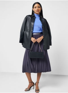 High Low Pleated Skirt