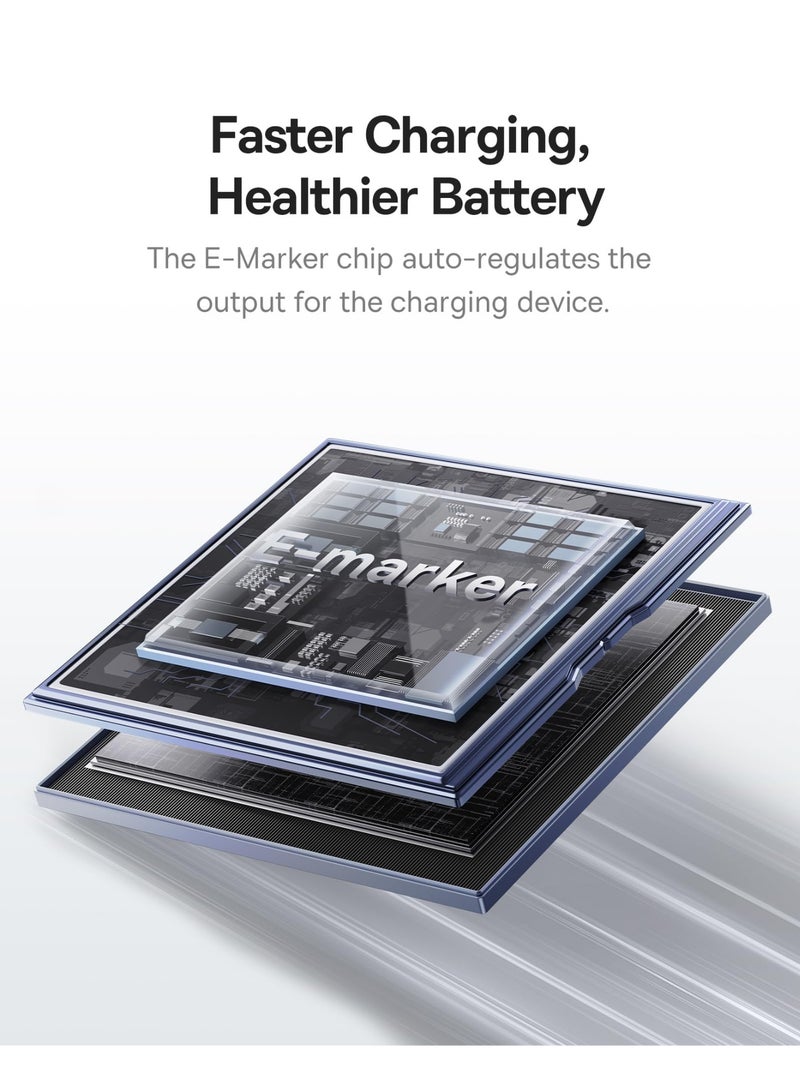 Zoook كابل مغناطيسي ذاتي التنظيم من USB-C إلى USB-C متميز مع قدرة شحن 65 واط وكابل متين بطول 120 سم من النايلون المضفر، موصلات قابلة للعكس، نواة نحاسية سميكة، مرن (أسود) - Image 2