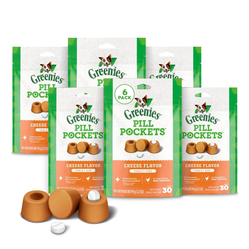 Greenies Pill Pockets for Dogs Small Size, Tablet Pill Treats for Dogs, Cheese Flavor, 3.2 oz. Pouch - Image 1