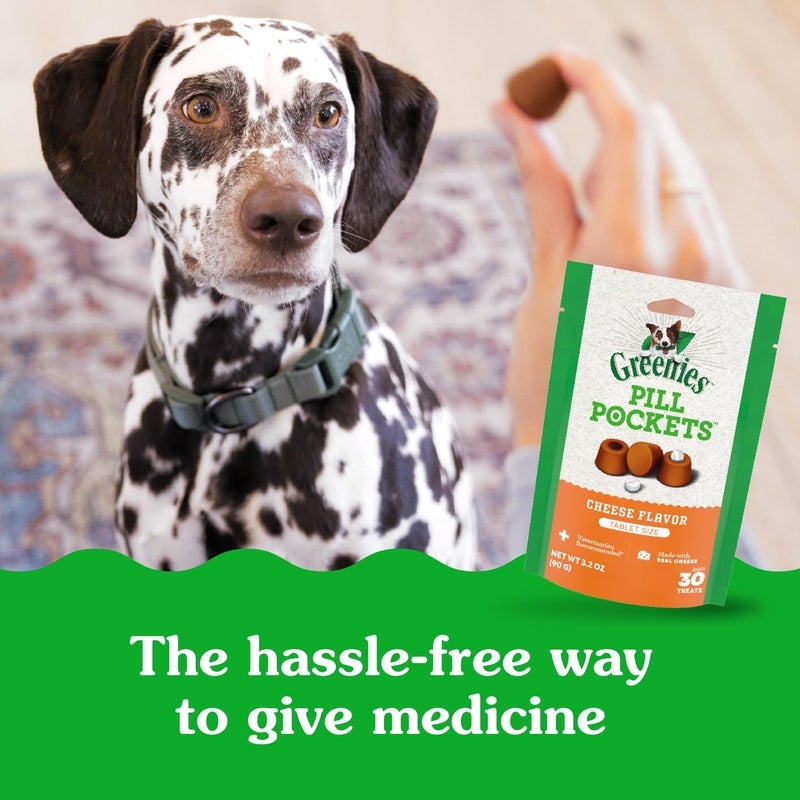 Greenies Pill Pockets for Dogs Small Size, Tablet Pill Treats for Dogs, Cheese Flavor, 3.2 oz. Pouch - Image 4