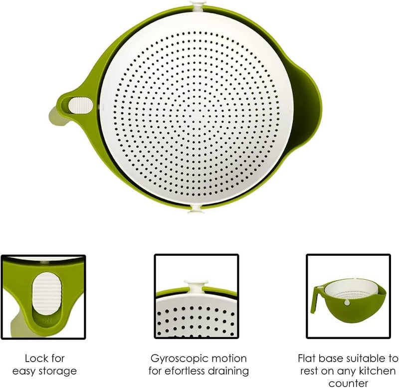 NETXE Multifunctional Washing Vegetables and Fruit Draining Basket Strainer Fruit Basket for Dining Table Drain Basket Made in India Multi Colour - Image 4