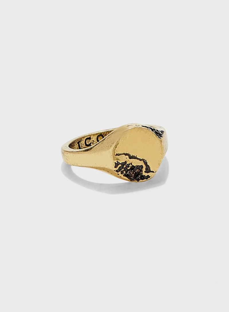 Icon Brand Smooth Round Signet Ring