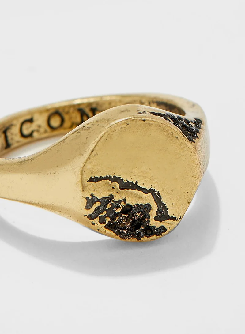 Icon Brand Smooth Round Signet Ring