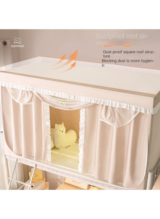 Bluejw Student Dormitory Mosquito Net Closed Full Shading Bed Curtain Integrated Bedroom Single Upper And Lower Bent Universal Super Thick Bed Curtain - Image 5