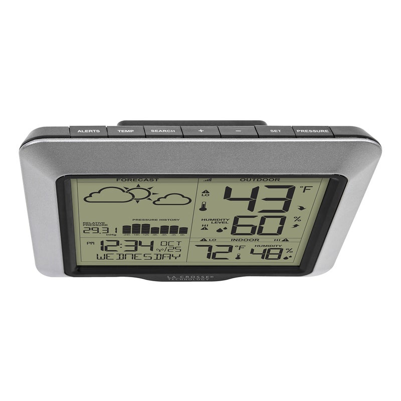 La Crosse Technology Advanced Wireless Weather Station: Dynamic Icons, Barometric Pressure, Atomic Time, Temperature/Humidity Gauge, Recording, Stylish Display, Fast Reception & Long Range (330 Feet) - Image 3