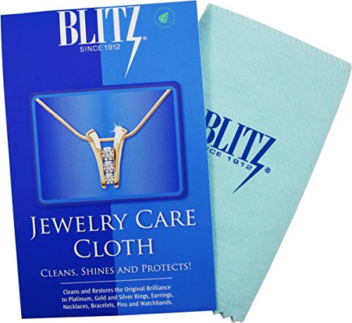 Blitz 117 Premium XL 2-Ply Jewelry Cleaning and Polishing Cloth with Tarnish Inhibitor for Gold, Silver, and Platinum, Made in the USA, Nontoxic and Environmentally Friendly, Blue - Image 1
