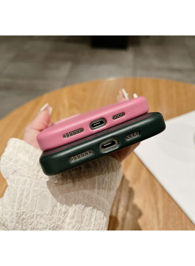 S-TOP Case For iPhone 16 Plus Pure Color Leather Magsafe Magnetic Phone Case - Image 5