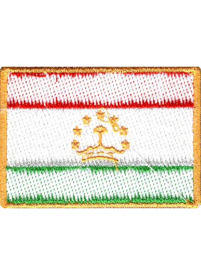 Artist Unknown - Tajikistan Flag Applique Embroidered Sweing Patch Suitable for Jackets, Bags, T-Shirts, Jeans, Pants, Outdoor Clothing ; Size: 7cm x 5cm ; Imported from Malaysia (1 Piece). - Image 1
