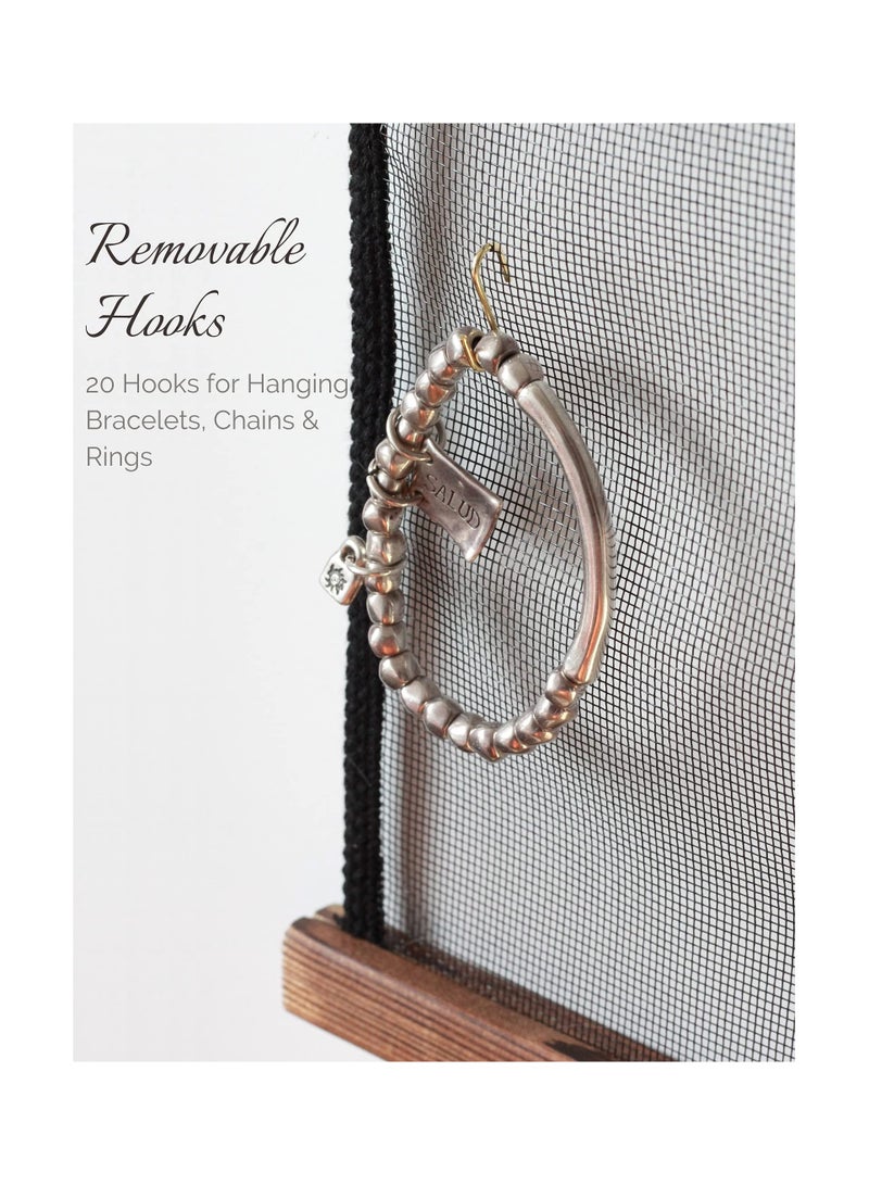 KASTWAVE Wall Mounted Earring Jewelry Organizer, Display Wall Hanging Earring Organizer Wall Jewelry Organizer for Studs Dangle Earrings Rings and Necklaces - Image 3