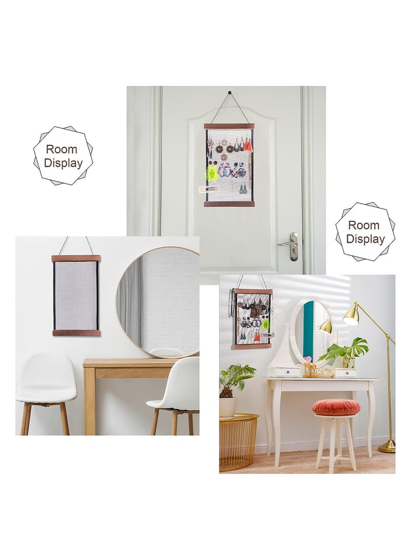 KASTWAVE Wall Mounted Earring Jewelry Organizer, Display Wall Hanging Earring Organizer Wall Jewelry Organizer for Studs Dangle Earrings Rings and Necklaces - Image 4