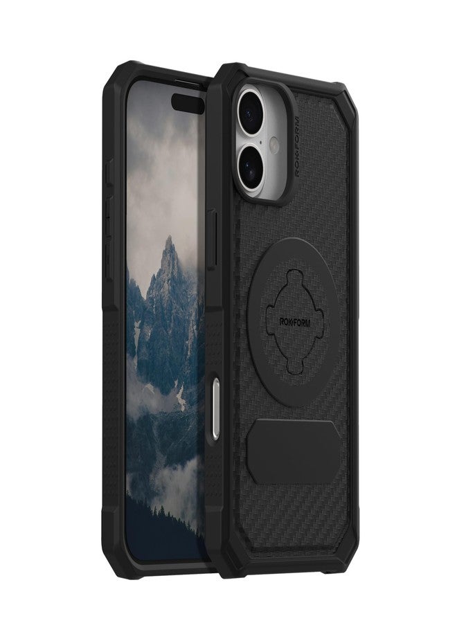 Rokform Rugged Case Compatible with iPhone 16 Plus, Magnetic Cover (Black) - Image 1
