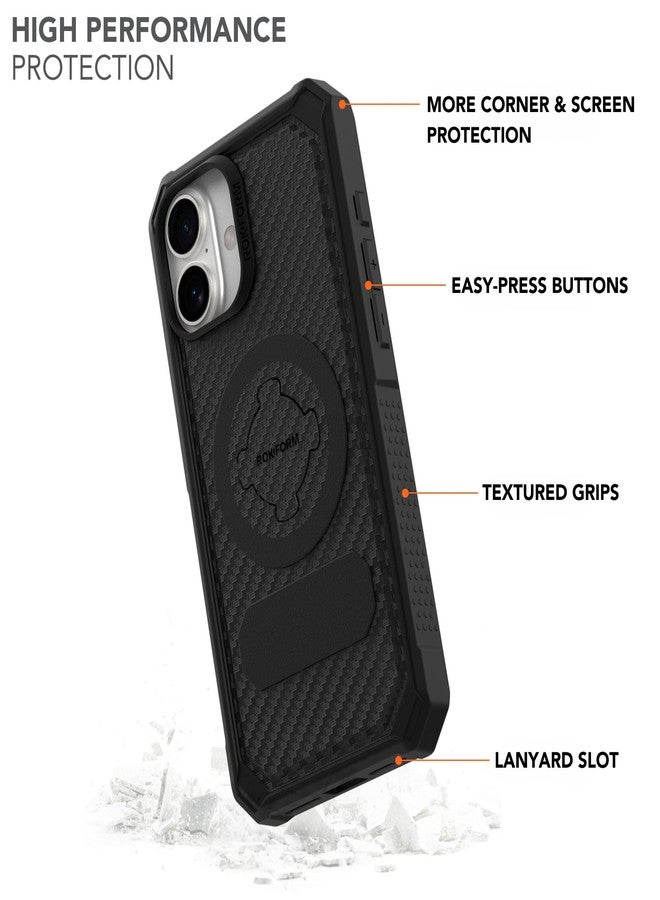 Rokform Rugged Case Compatible with iPhone 16 Plus, Magnetic Cover (Black) - Image 3