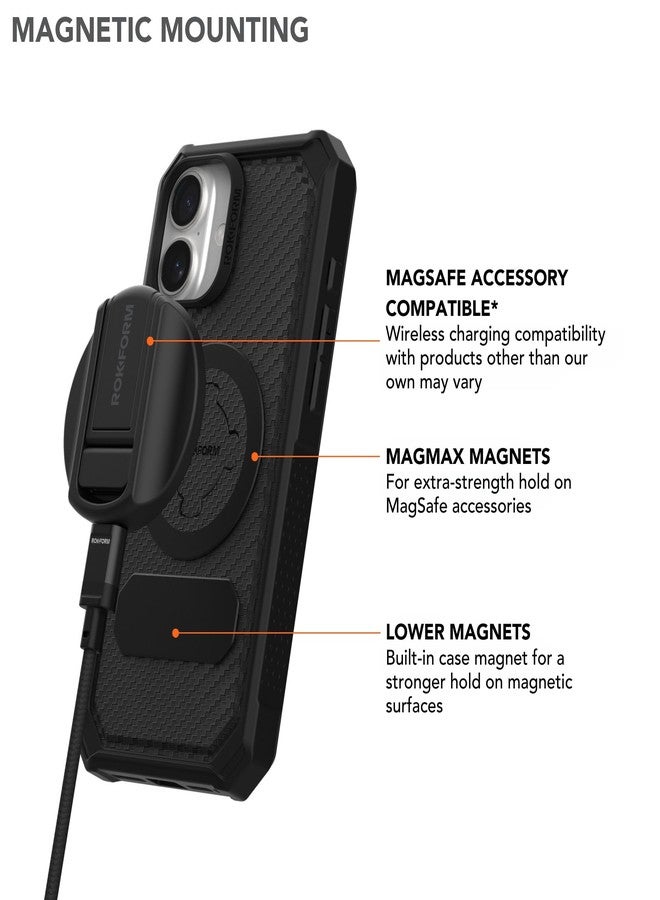 Rokform Rugged Case Compatible with iPhone 16 Plus, Magnetic Cover (Black) - Image 5