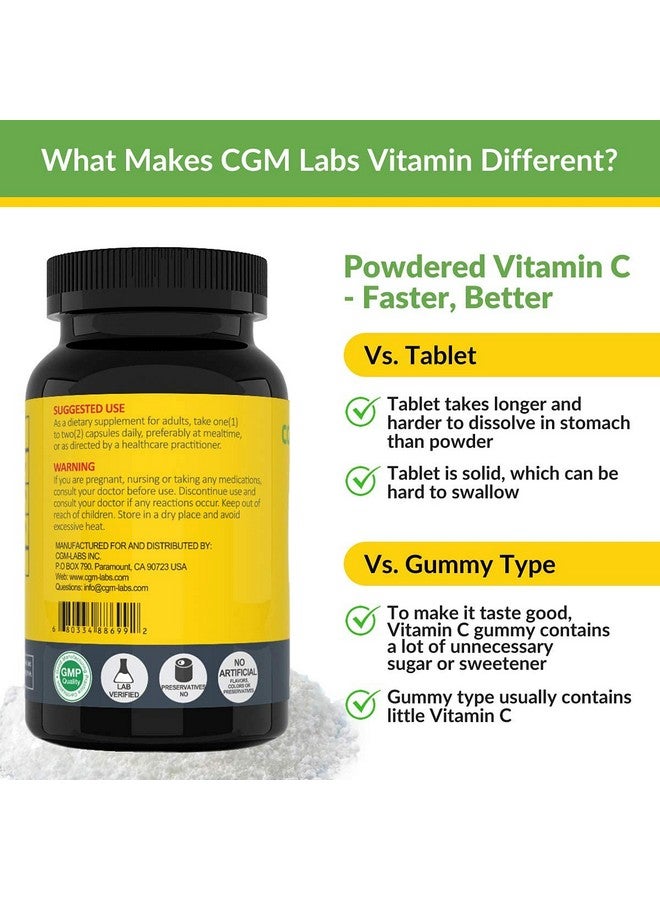 CGMLABS Non Acidic Vitamin C Dietary Supplement 1500mg with Calcium. Gentle on Stomach, Immune/Bone Support- 100 Caps by CGM Labs - Image 4